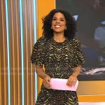 Adriana Diaz’s printed puff-sleeve dress on CBS Mornings