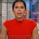 Adriana Diaz’s red mock-neck dress on CBS Mornings