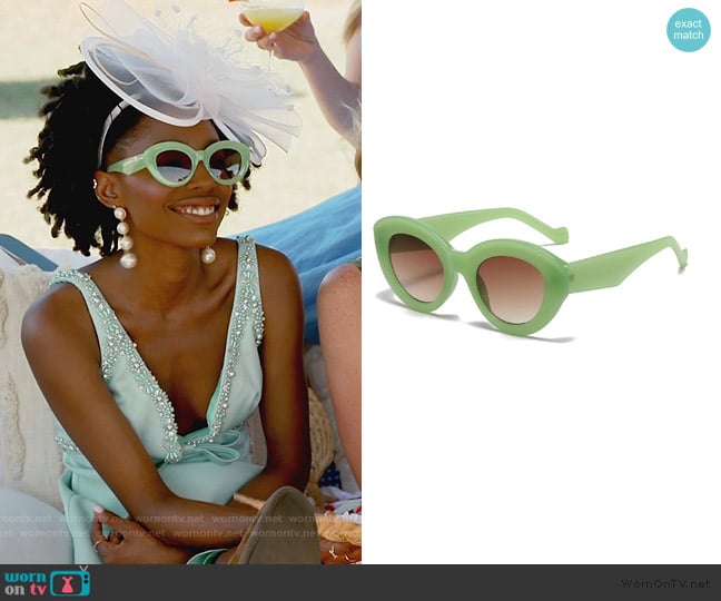 Aieyezo Cat Eye Sunglasses worn by Venita Aspen on Southern Charm