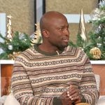 Akbar’s fair isle print sweater on The Talk