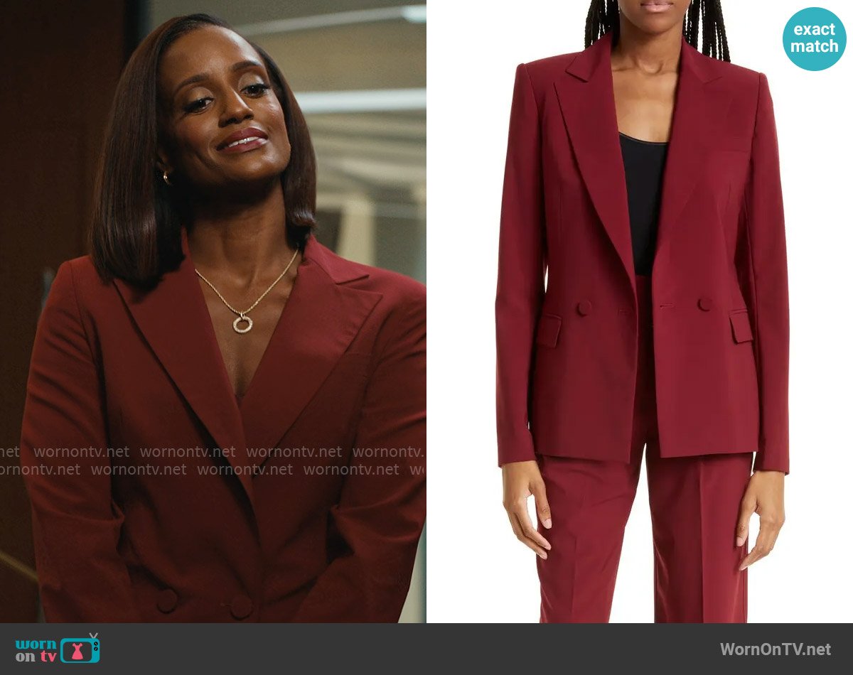 Aknvas Arken Blazer in Bordeaux worn by Olympia (Skye P. Marshall) on Matlock