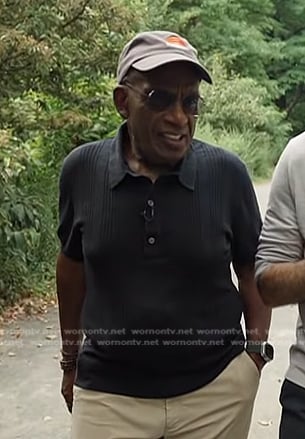 Al Roker's navy ribbed polo on Today