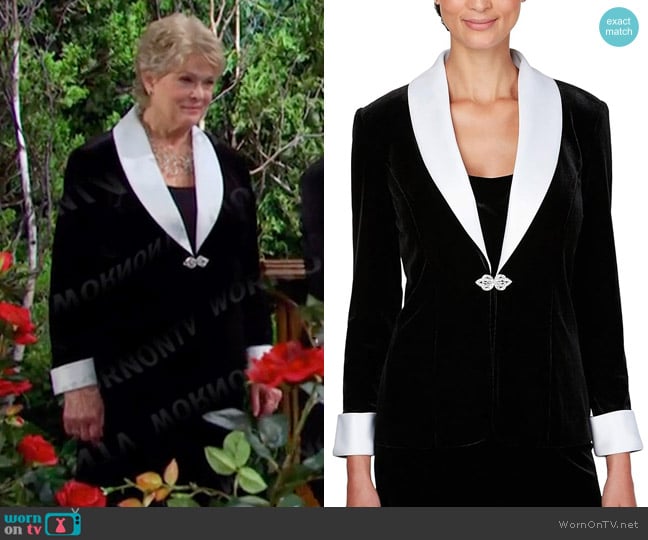 Alex Evenings Stretch Velvet Tank and Jacket Twinset worn by Liz Chandler (Gloria Loring) on Days of our Lives