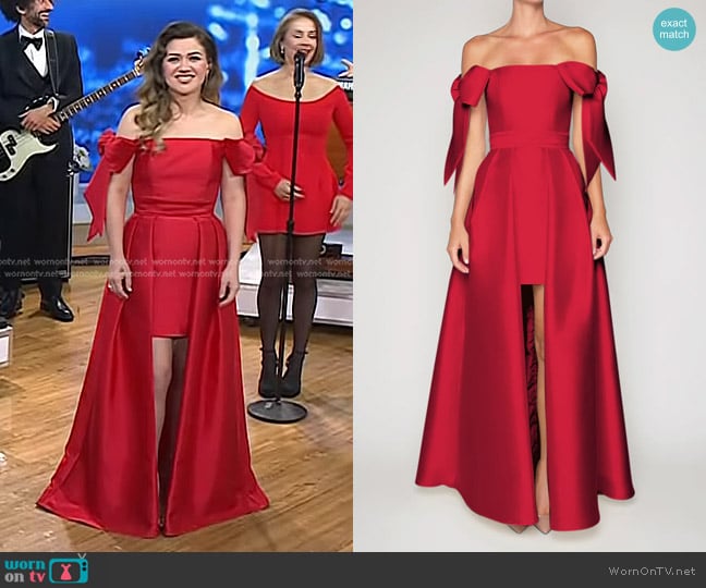 Alexia Maria Isabella Silk and Wool Mini Dress With Convertible Skirt worn by Kelly Clarkson on Today