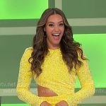 Alexis’s yellow cutout dress on The Price is Right