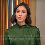 Ali Bauman’s green satin dress on CBS Mornings