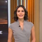 Ali Bauman’s grey cross front dress on CBS Mornings