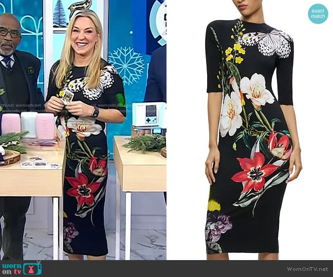 Alice + Olivia Delora Dress in Essential Floral worn by Jennifer Jolly on Today