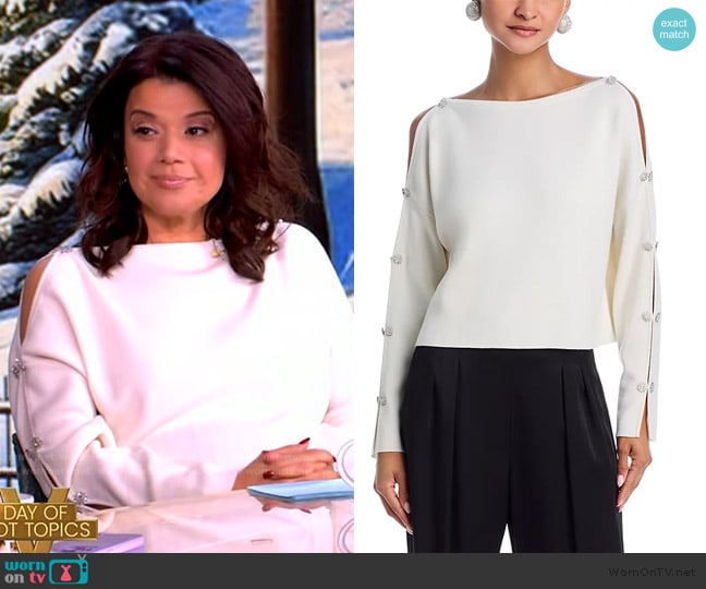 Alice and Olivia Shakita Slit Sleeve Sweater worn by Ana Navarro on The View