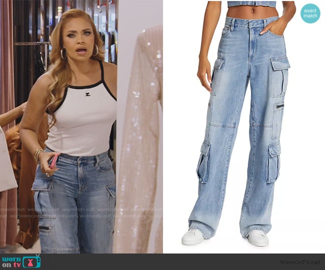 Gizelle’s jeans on The Real Housewives of Potomac