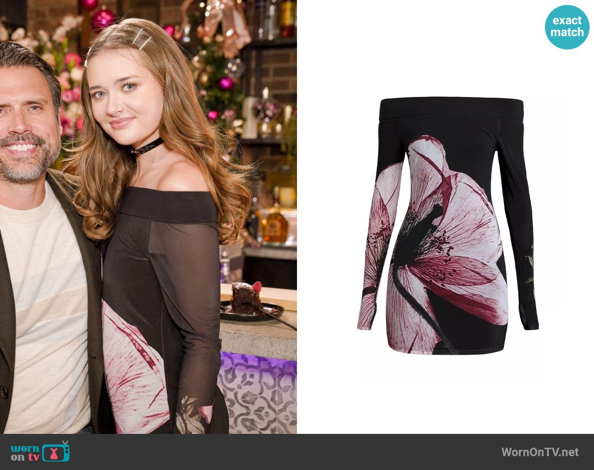 Alice + Olivia Dorinda Dress in Luna Floral worn by Faith Newman (Reylynn Caster) on The Young and the Restless