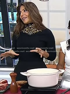 Aliya LeeKong's black embellished turtleneck sweater on Today