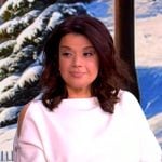 Ana’s white button sleeve sweater on The View