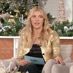 Amanda’s gold cardigan on The Talk