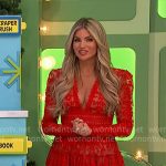 Amber’s red lace dress on The Price is Right