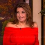 Ana’s red off shoulder dress on The View