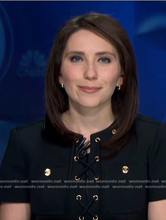 Angelica’s black lace-up dress on NBC News Daily