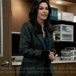 Anna’s long tweed coat on General Hospital