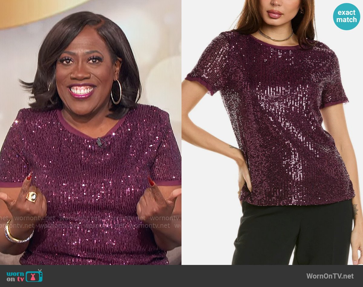 Anne Klein Banded T-shirt worn by Sheryl Underwood on The Talk