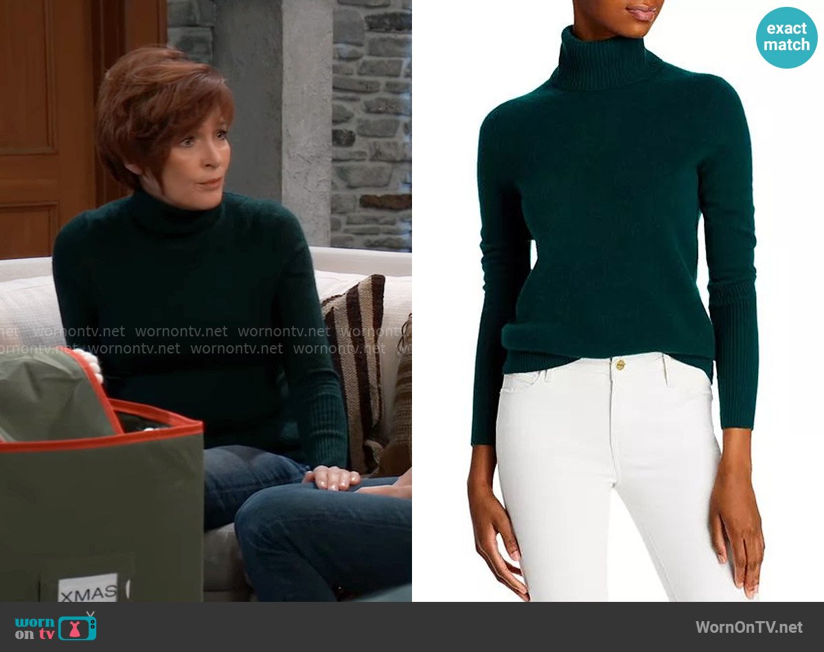 Aqua Turtleneck Cashmere Sweater worn by Diane Miller (Carolyn Hennesy) on General Hospital