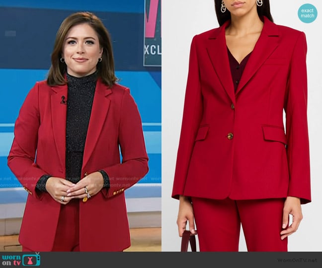 Argent Two-Button Seasonless Wool Blazer worn by Chloe Melas on Today