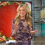 Ashley Bellman’s floral mesh midi dress on CBS Mornings