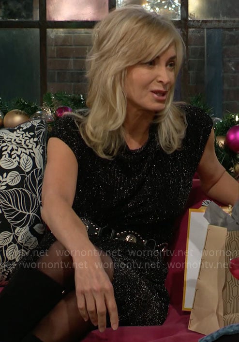 Ashley's metallic black dress on The Young and the Restless