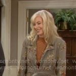 Ashley’s floral bead embellished coat on The Young and the Restless