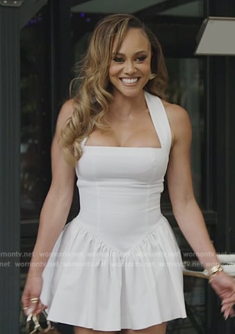 Ashley's white mini dress on The Real Housewives of Potomac