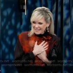 Ava’s black and red floral blouse on General Hospital