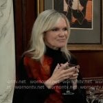 Ava’s black and red floral blouse on General Hospital