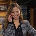 Ava’s metallic plaid blazer on Days of our Lives