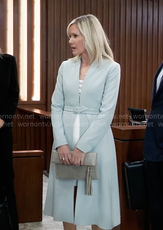 Ava’s mint green coat on General Hospital