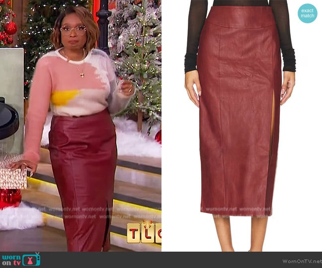 Jennifer’s leather skirt on The Jennifer Hudson Show