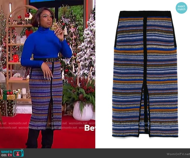 Ba&sh Flame midi skirt worn by Jennifer Hudson on The Jennifer Hudson Show