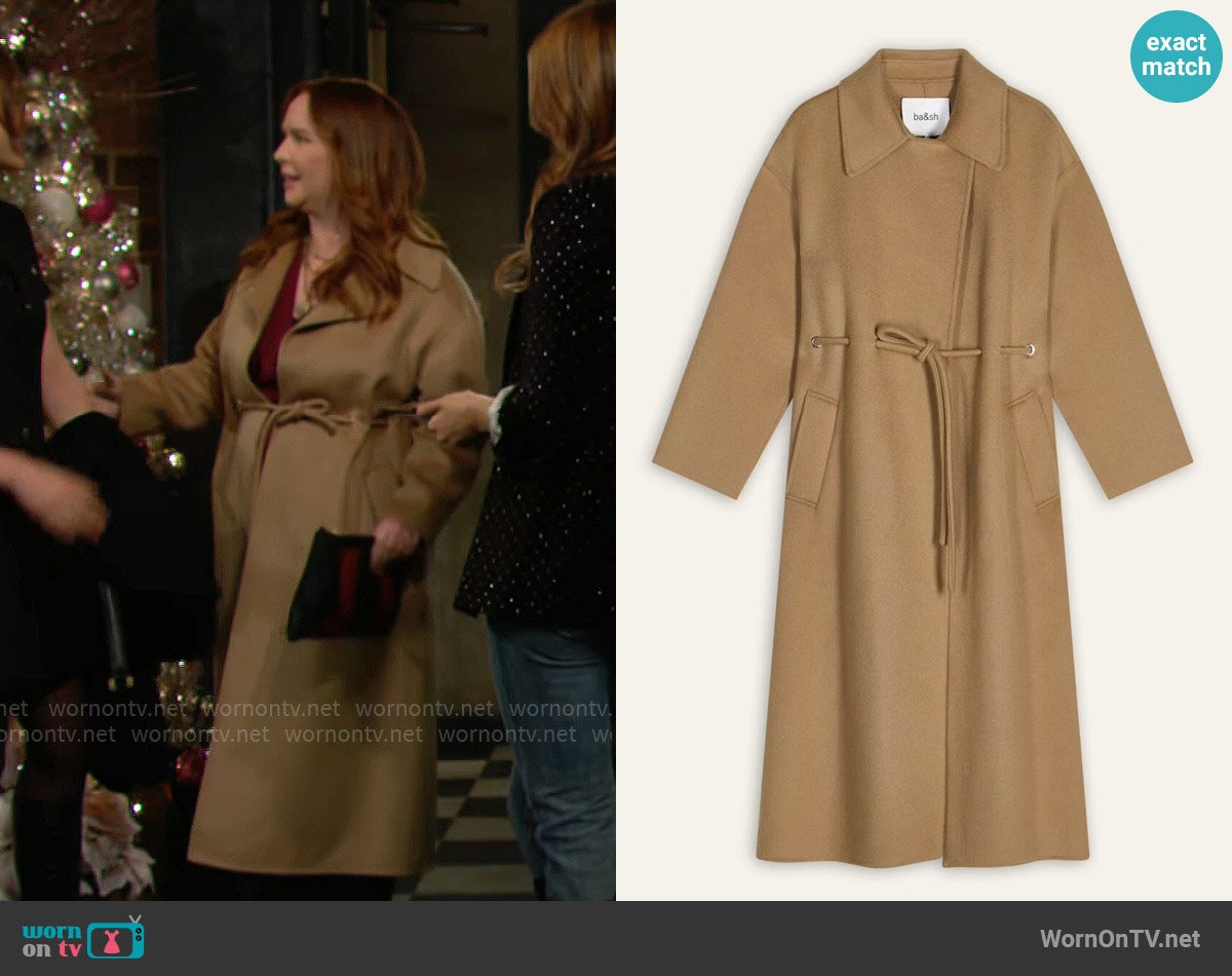 ba&sh Kate Coat worn by Mariah Copeland (Camryn Grimes) on The Young and the Restless