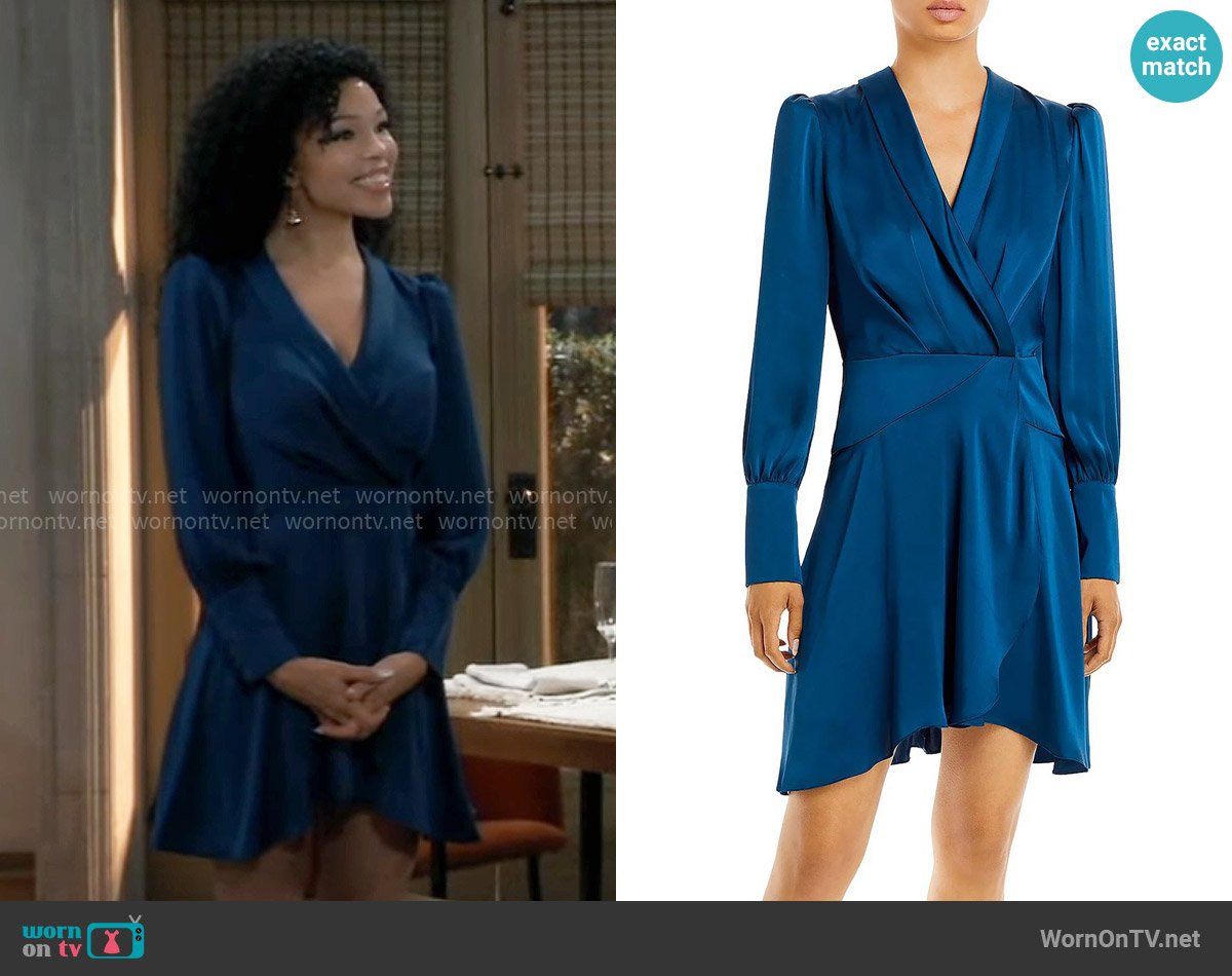 Portia’s blue long sleeved dress on General Hospital