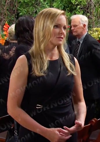 Belle's black sleeveless dress on Days of our Lives