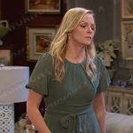 Belle’s green tie waist chiffon dress on Days of our Lives