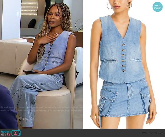 Zuri’s denim vest on Access Hollywood