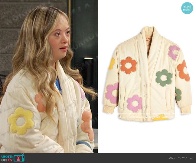 Blank NYC Flower Bath Jacket - Big Kid worn by Felicity Greene (Kennedy Garcia) on Days of our Lives