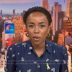 Zinhle Essamuah's blue floral blouse on NBC News Daily