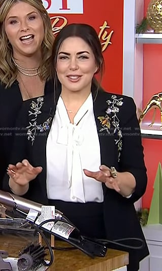 Bobbie’s black embellished blazer on Today