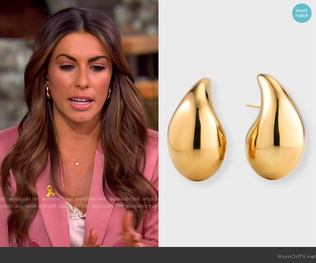 Bottega Veneta Large Drop Earrings worn by Alyssa Farah Griffin on The View