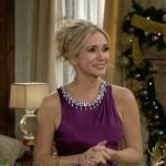 Bridget’s purple embellished dress on The Bold and the Beautiful