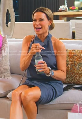 Britani's grey halter mini dress on The Real Housewives of Salt Lake City