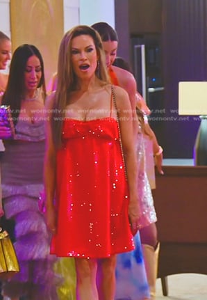 Britani's red sequin mini dress on The Real Housewives of Salt Lake City