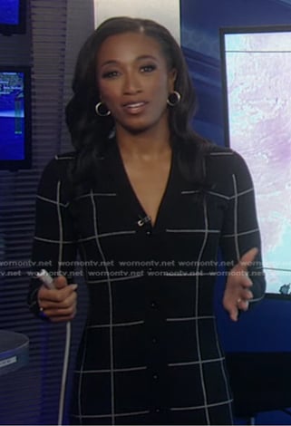 Brittany’s black windowpane cardigan dress on Good Morning America