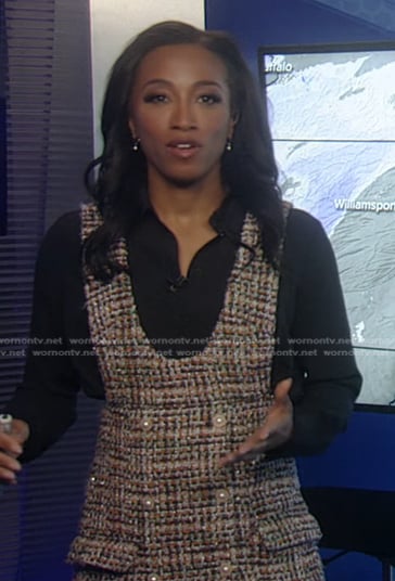 Brittany’s tweed pinafore dress on Good Morning America