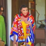 Bronwyn’s multicolor printed robe on The Real Housewives of Salt Lake City